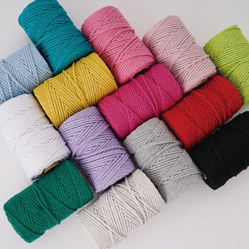 Macrame Cord Cotton - Cuerda de algodón hilada con núcleo