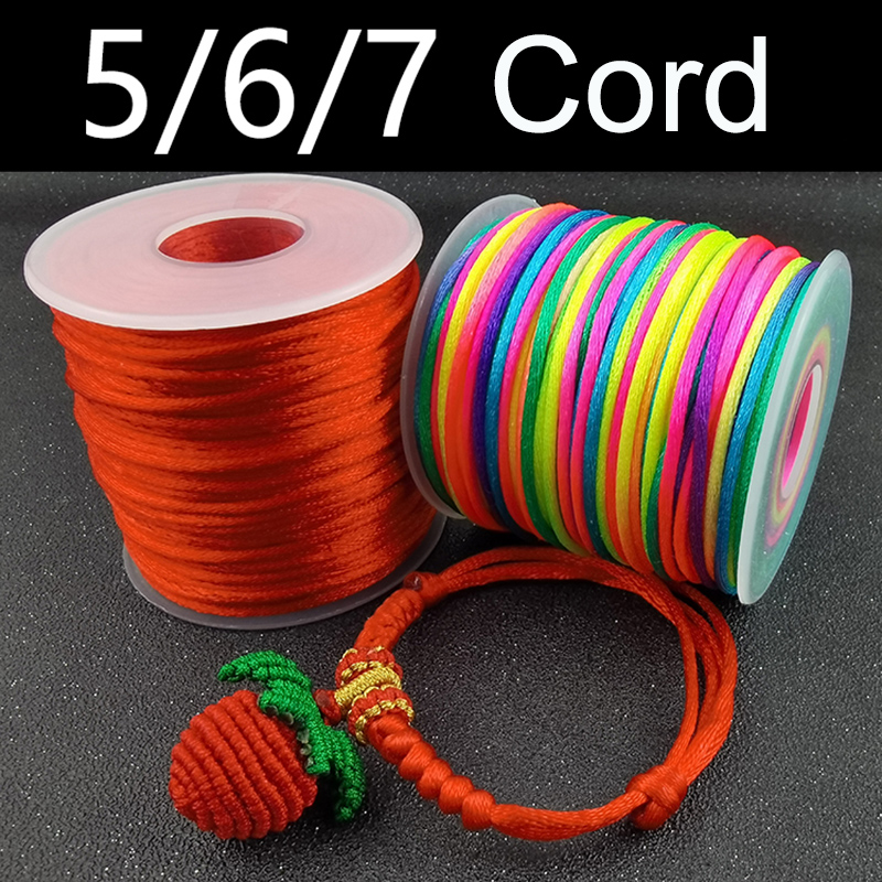 Macrame Cord Cotton - Hilo de cordón de nailon rojo