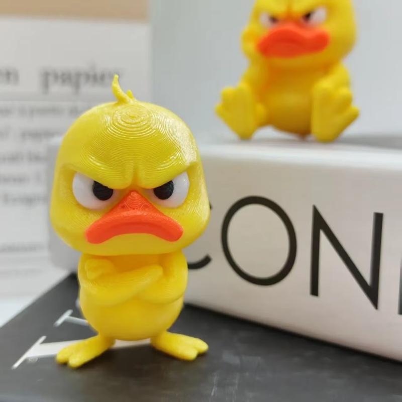 Art Craft Duck - Estatua de Pato Amarillo Enojado Impresa