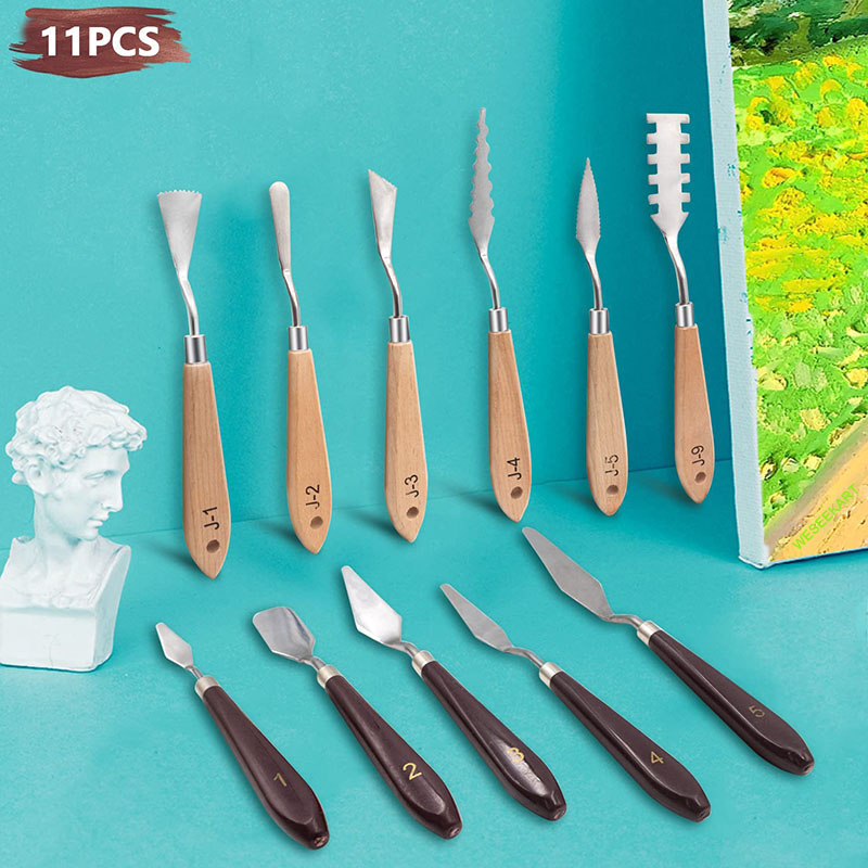 Juego de 11 Espátulas de Acero - Painting Knife Palette reseña y precio