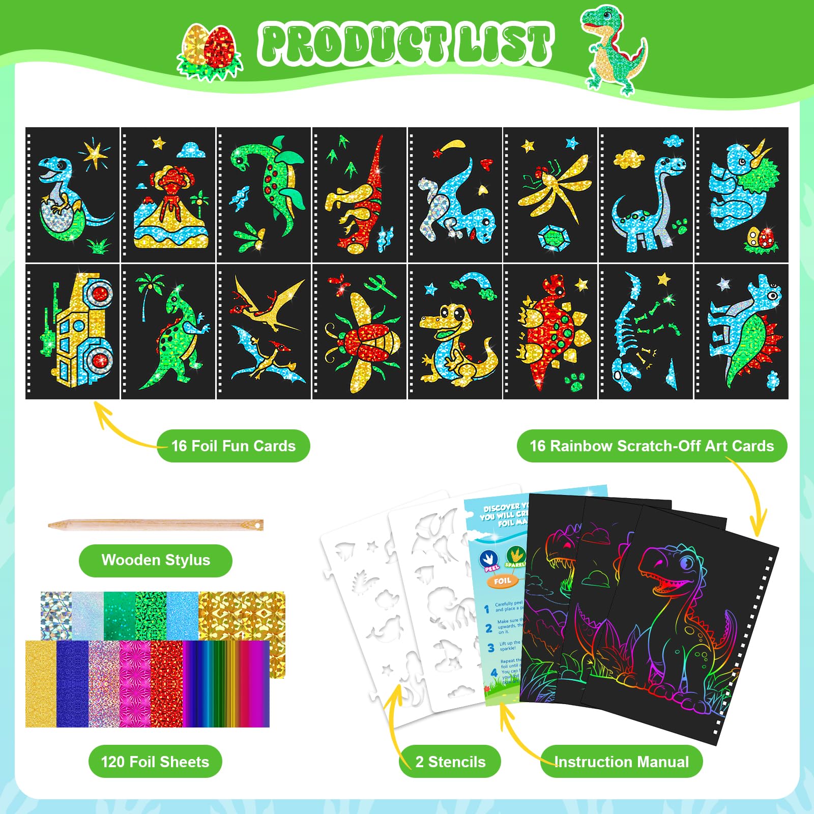 Libro de arte para rascar dino - Art Craft Kits For Kids reseña y precio