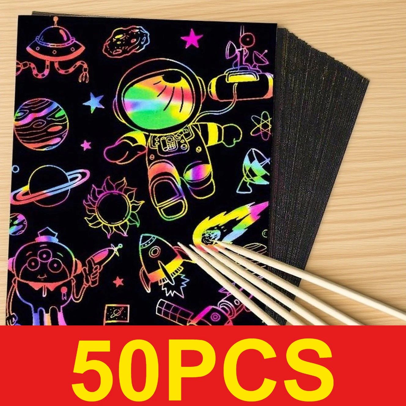 50 hojas de papel para rascar, - Art Craft Kits For Kids reseña y precio