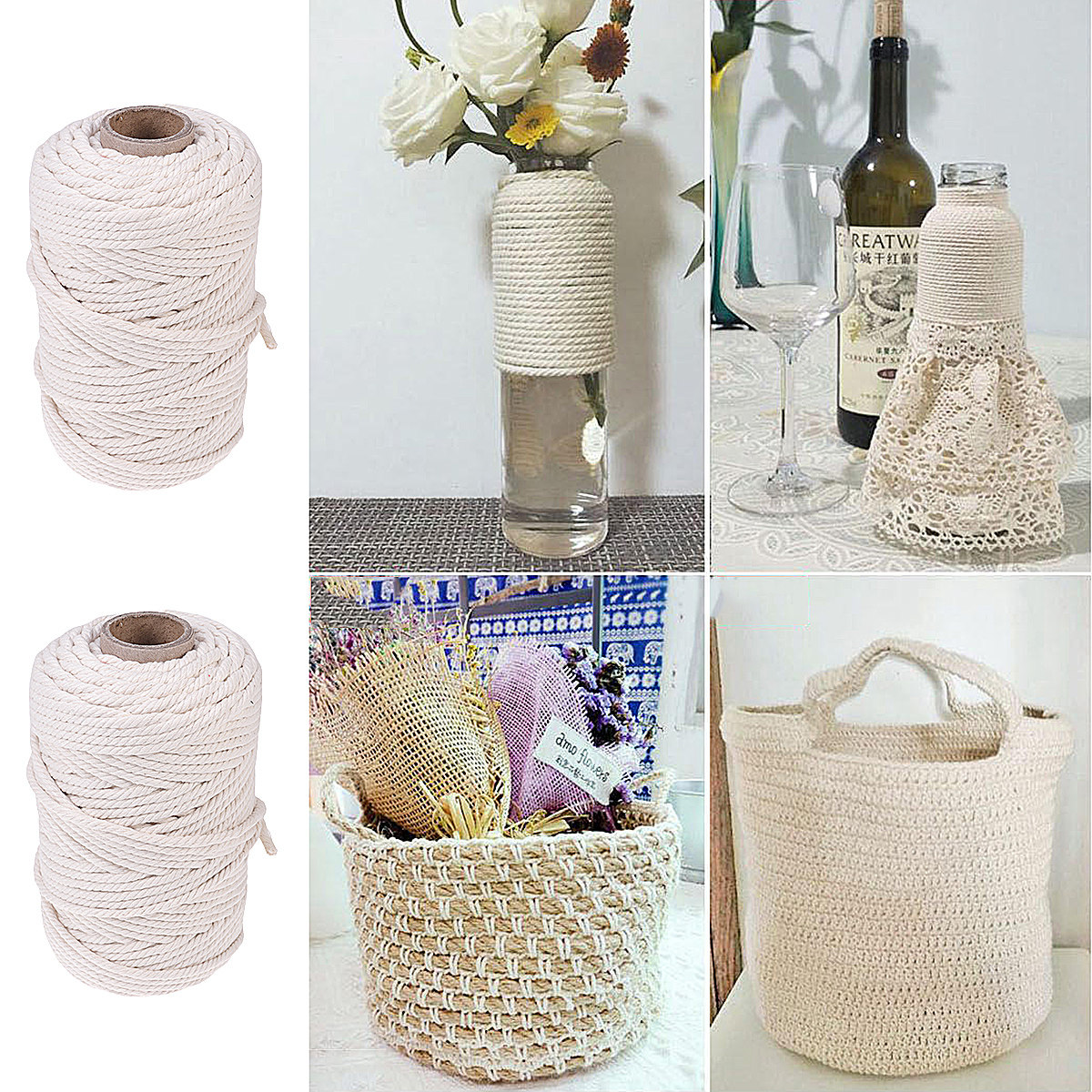 Cuerda de Algodón Natural de 1 - Macrame Cord Cotton reseña y precio